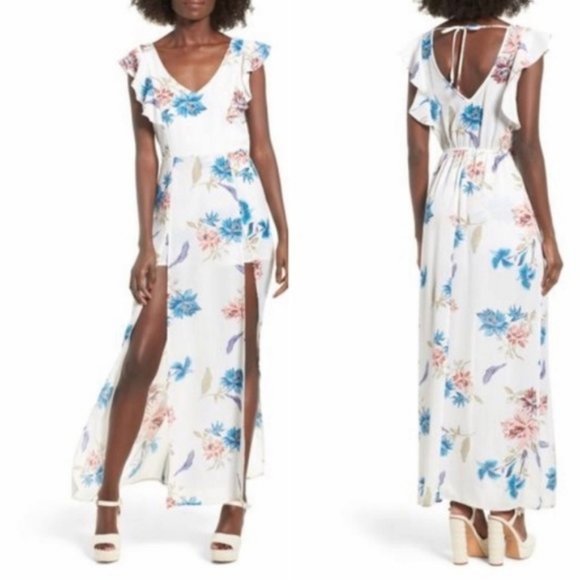 Row A White Floral Maxi Dress - Picture 1 of 8